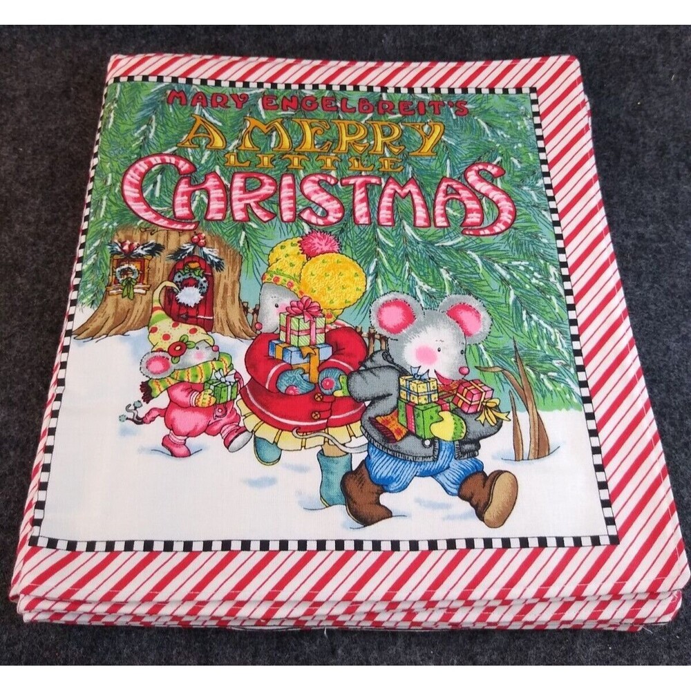 Mary Engelbreit Christmas Soft Fabric Book Mouse Family Sewn Completed 10x10"